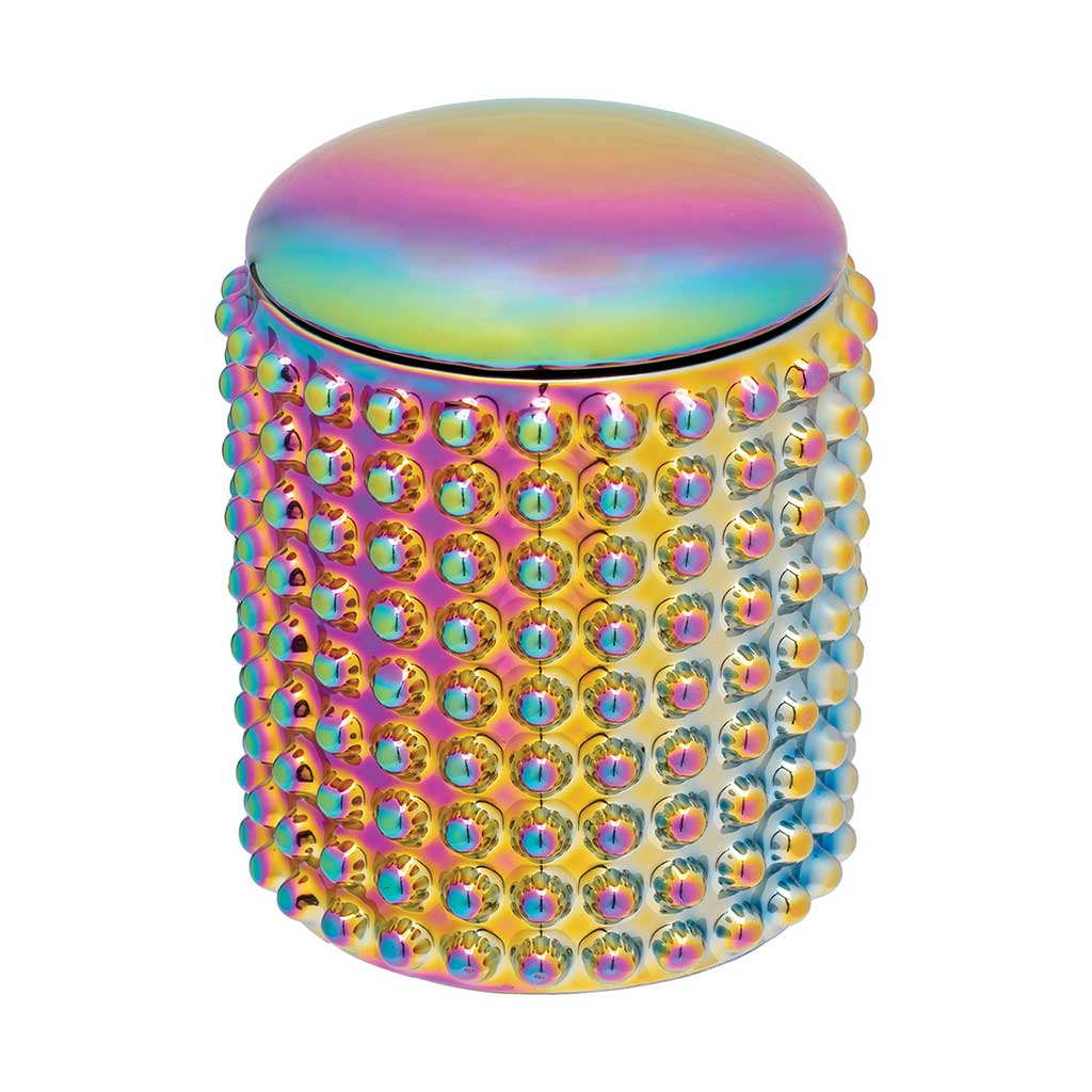 LARGE DOTTED CERAMIC STASH JAR – SPECTRUM