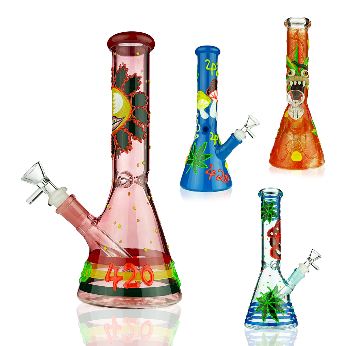 10-Inch Glow-in-the-Dark Beaker Water Pipe - Image 2