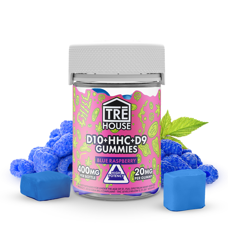 Gummies – Delta 10 w/ HHC & Delta 9 – Blue Raspberry (6 Pack)