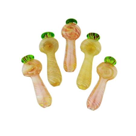 Hand Pipe Spoon with Swirling Silver Fumes Glass Design