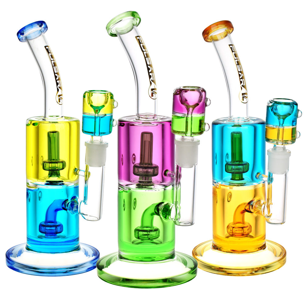 Pulsar Bicolor Glycerin Chugger Water Pipe | 9.75″ | 14mm F