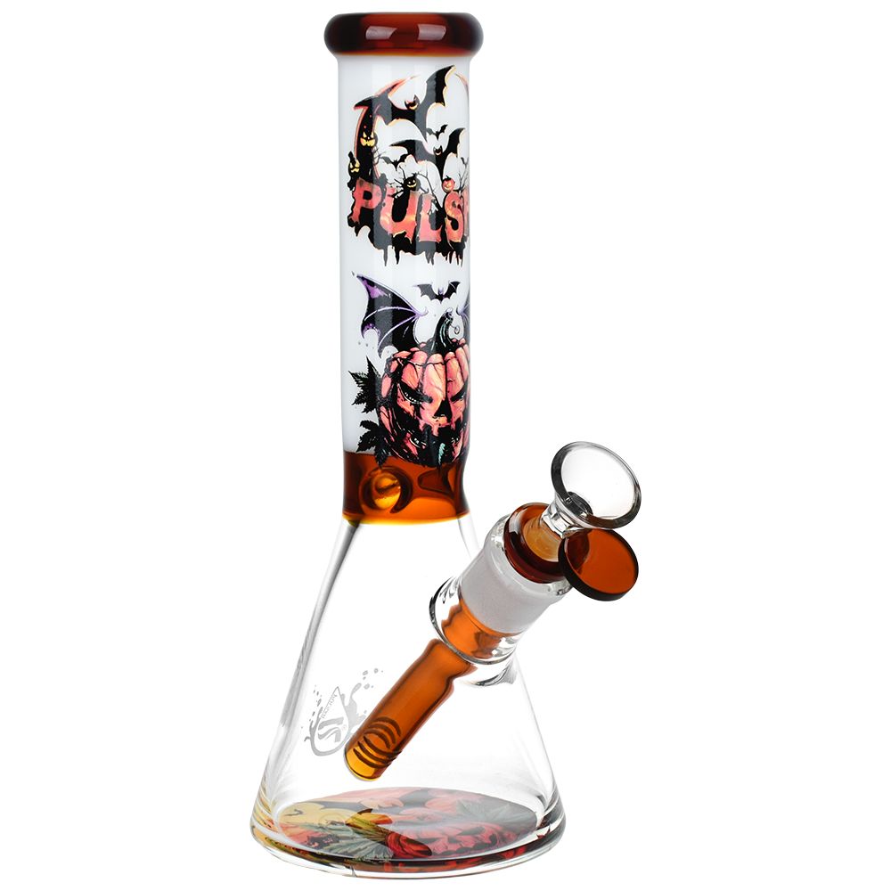 Pulsar Halloween Scene Beaker Water Pipe – 9.5″ / 14mm F