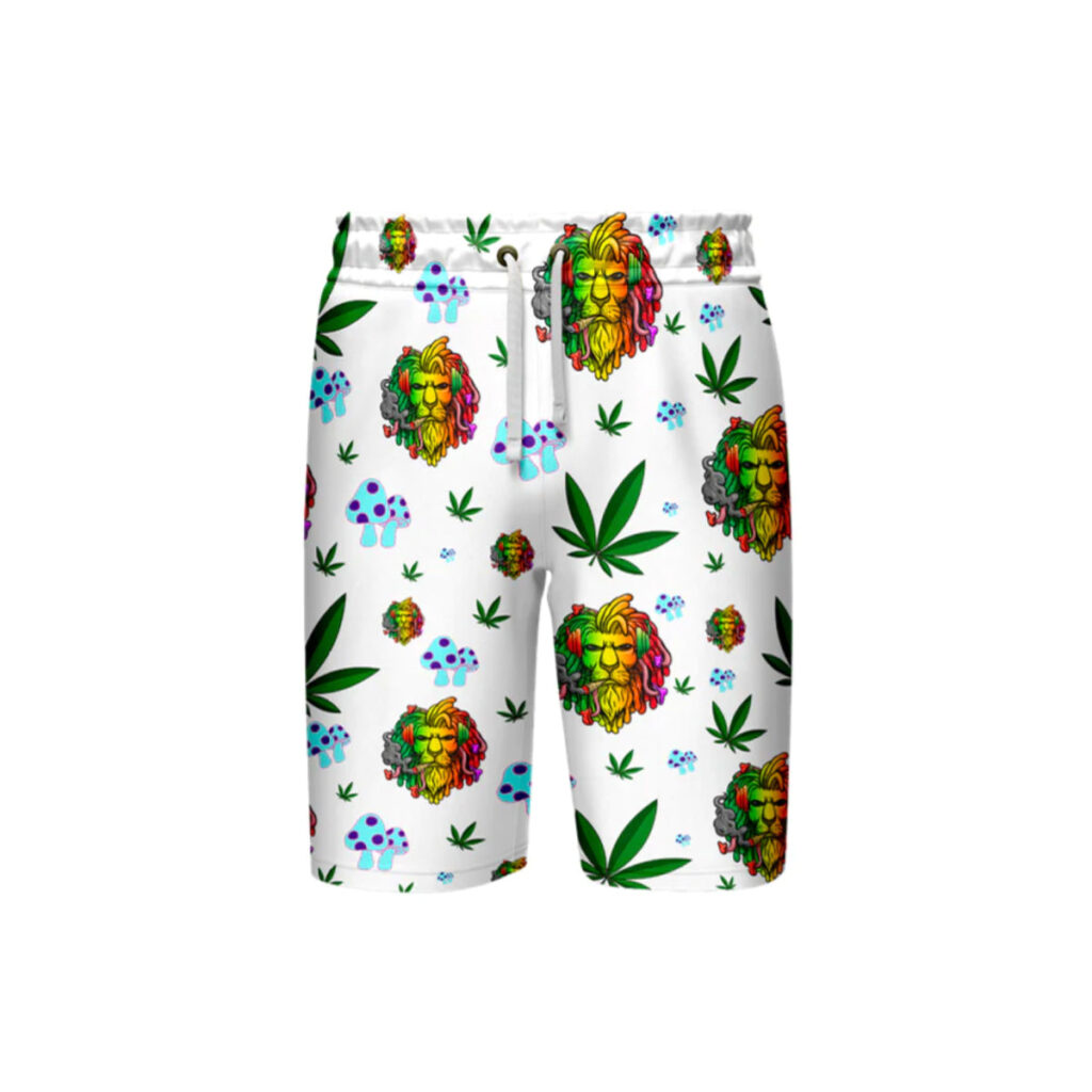 Lion Leaf White Shorts – Multi-Size Collection