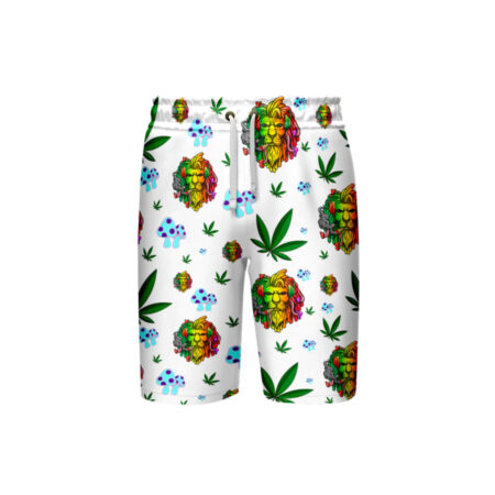 Lion Leaf White Shorts - Multi-Size Collection