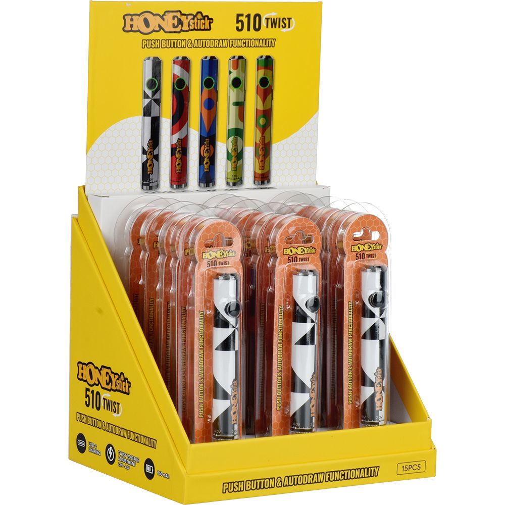 HoneyStick 510 Twist Design Series Battery – 650mAh 15ct