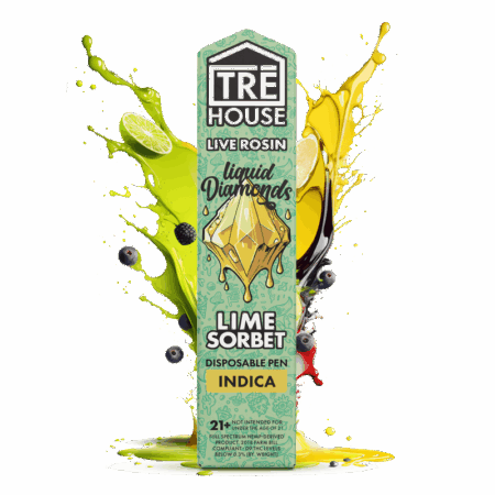 Pen - Lime Sorbet - Indica - Live Rosin - Liquid Diamonds - (10 Pack)