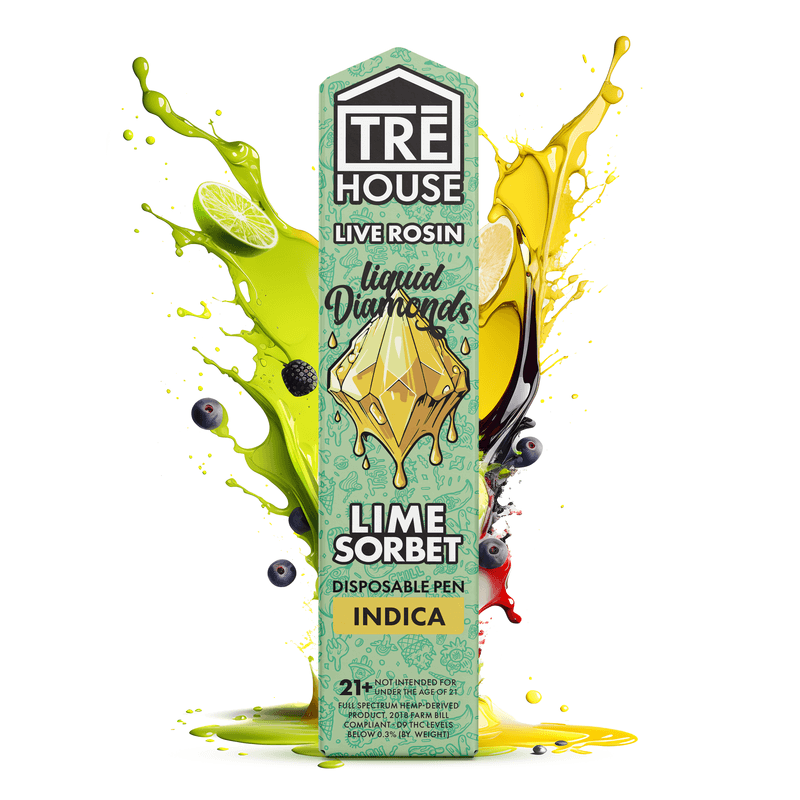 Pen – Lime Sorbet – Indica – Live Rosin – Liquid Diamonds – (10 Pack)