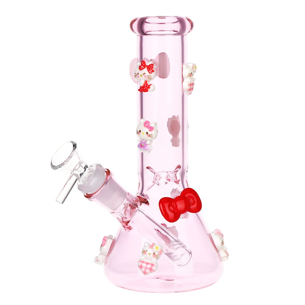 Wassup Hello Kitty Beaker Glass Water Pipe – 8″ / 14mm F / Pink