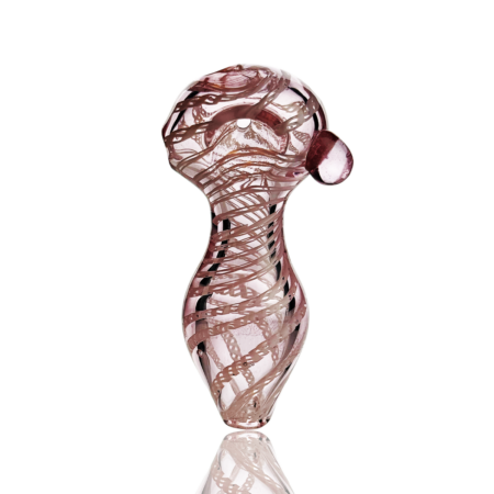Pink Artisan Glass Hand Pipe with Belly