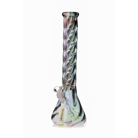 Iridescent Glass Water Pipe with Diffused Downstem and Ice Catcher