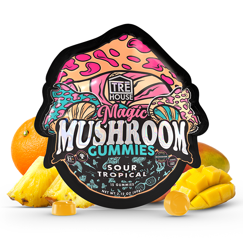 Gummies – Magic Mushroom – Sour Tropical (10 Pack)