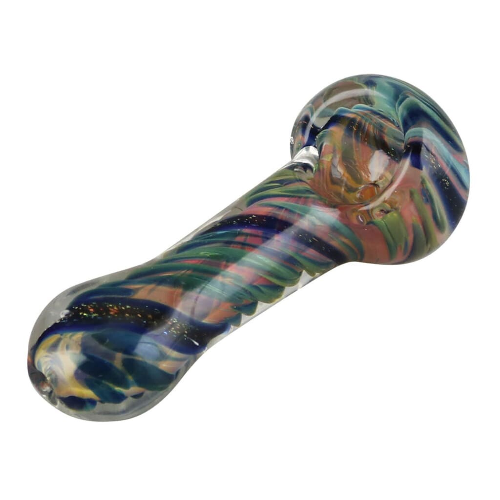 Spiral Fumed Dicro Glass Spoon Pipe 3.75