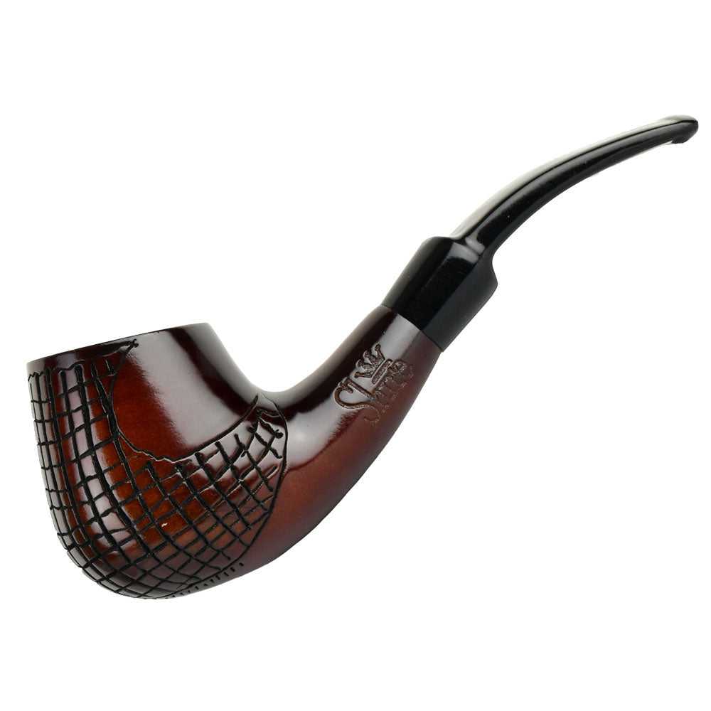 Pulsar Shire Pipes Engraved Brandy Cherry Tobacco Pipe – 5.5â€ / Figured Wood