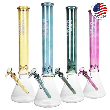 Phoenix Rising Metallic Top Beaker Water Pipe-18"/14mm F/Clrs Vry