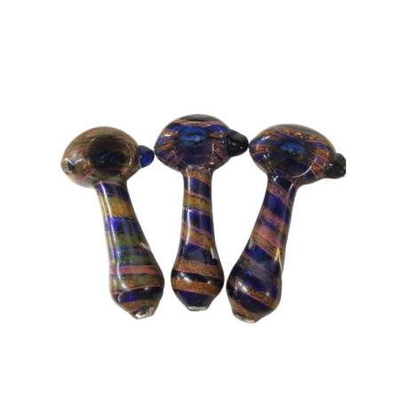 Small Hand Pipe Featuring Blue and Green Colors Swirl Design