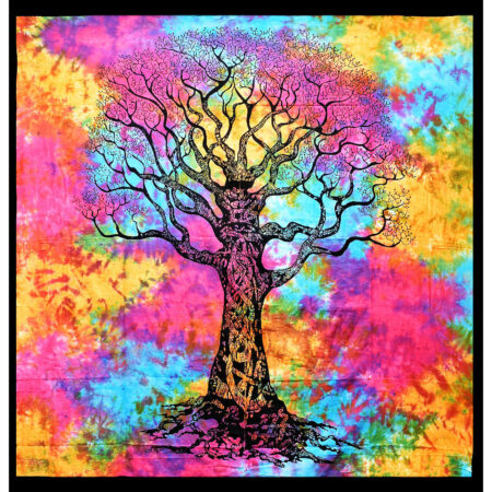 ThreadHeads Tie-Dye Tree of Life Tapestry