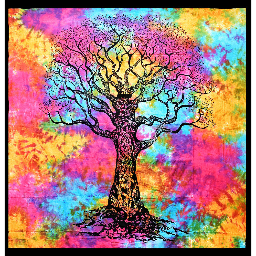 ThreadHeads Tie-Dye Tree of Life Tapestry