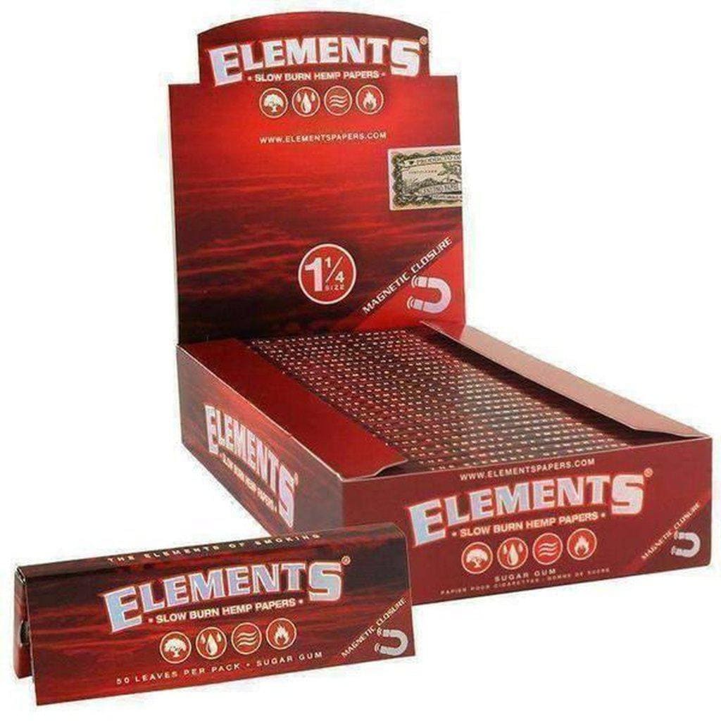 Elements Red Slow Burn Hemp Rolling Papers Pure Natural Hemp 1 1/4 Size