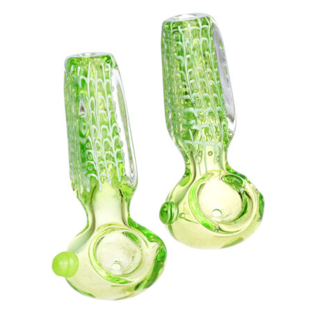 Slime Green Glass Spoon Pipe - 3.5"/Colors Vary