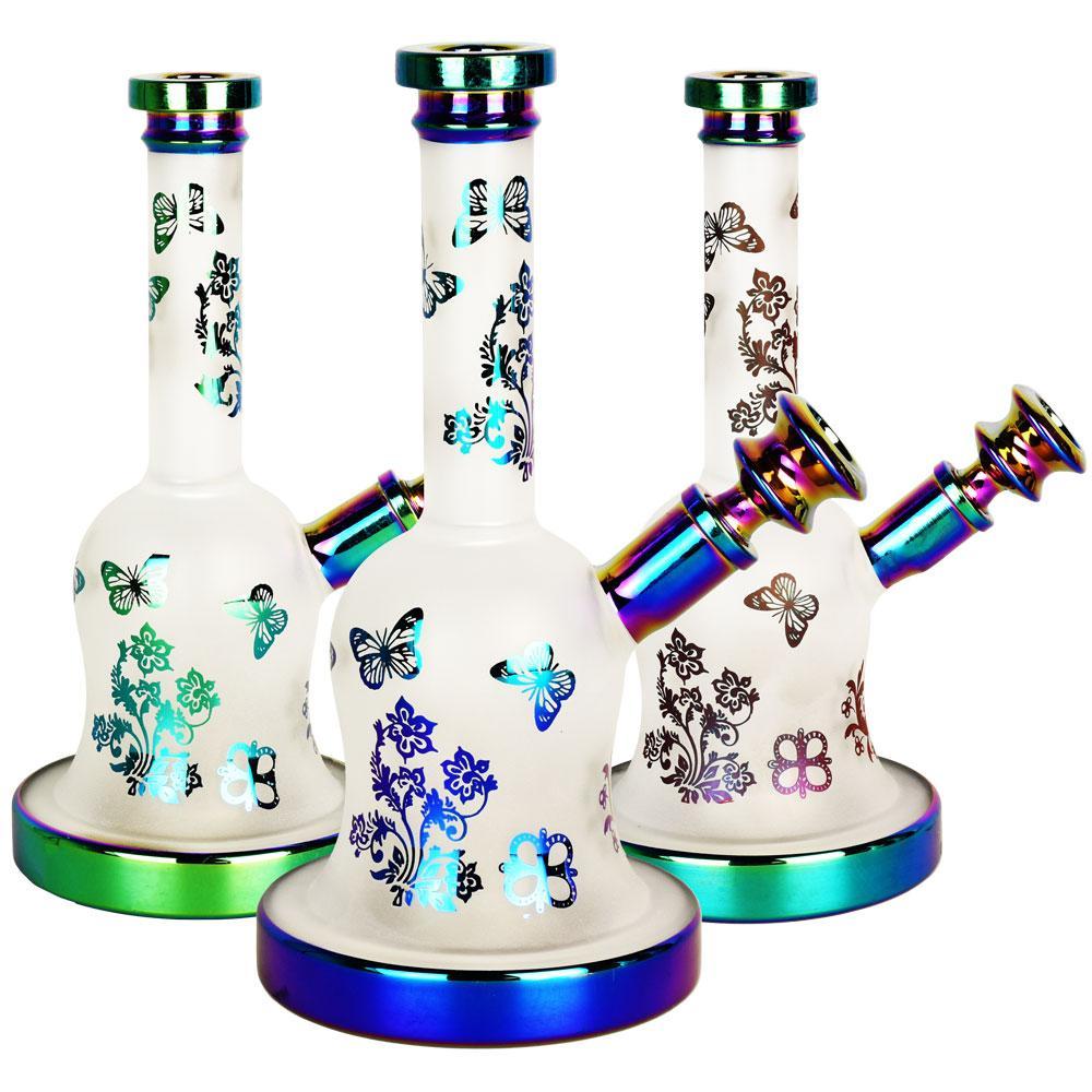 Rainbow Foil Frosted Glass Bong