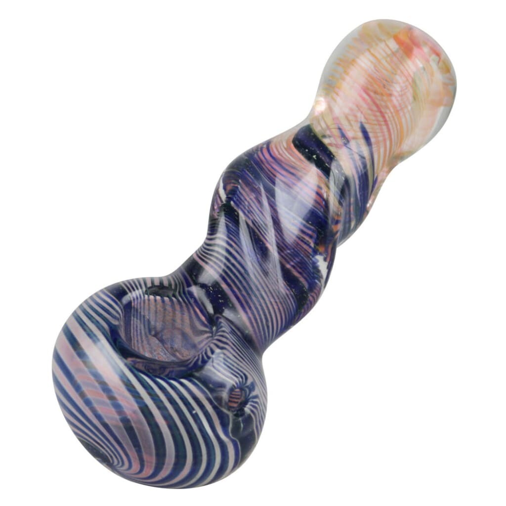 Golden Fumed Glass Pipe With Deep Recessed Bowl