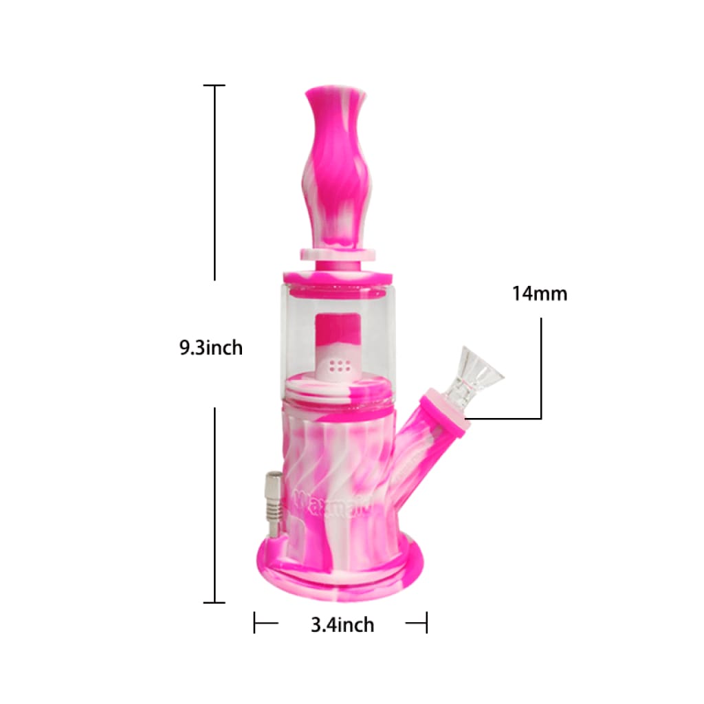 4-in-1 Silicone Glass Water Pipe with Double Percolator for Smooth Smoke - Image 10