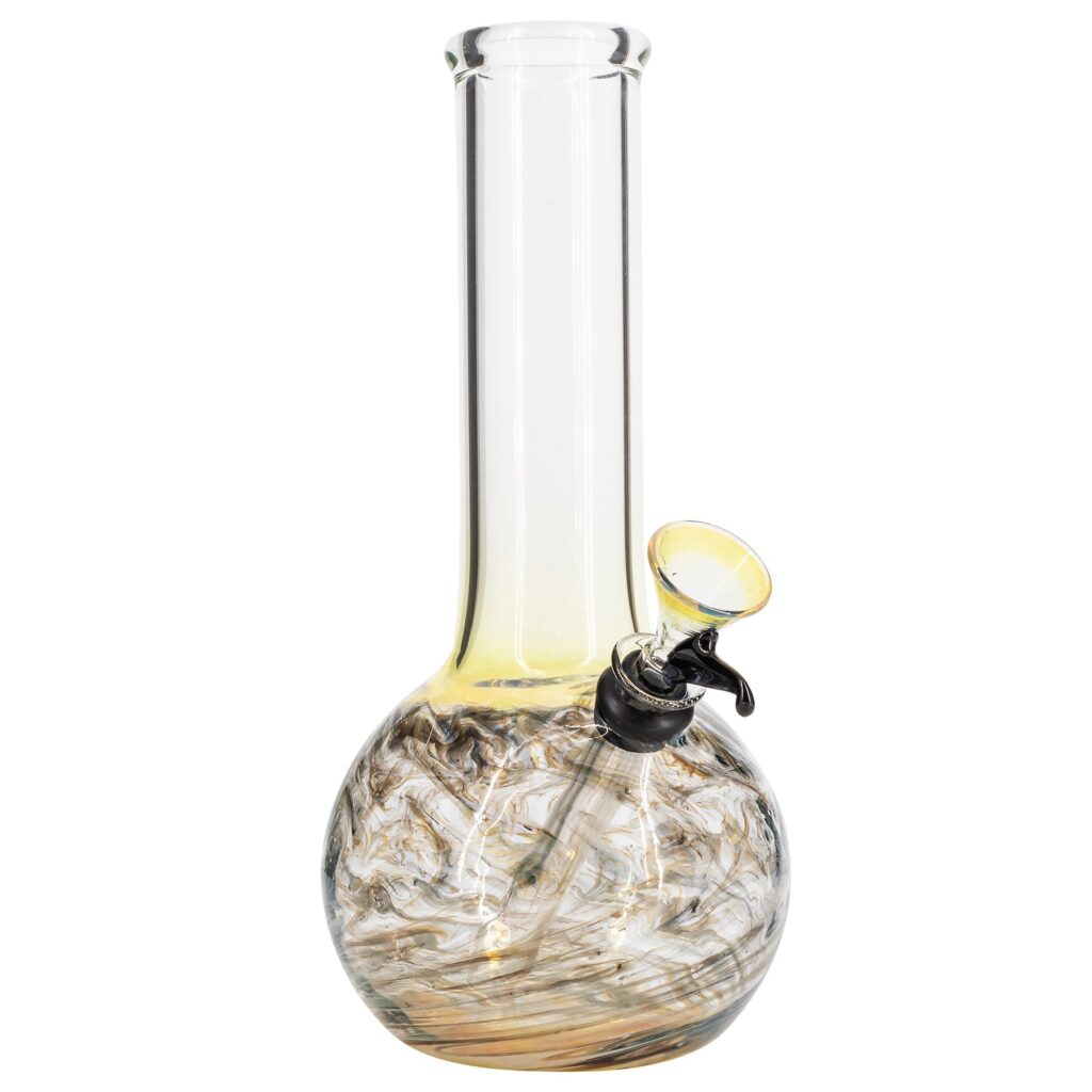 LA Pipes Raked Tiger Stripe Accented Beaker Bong 8″
