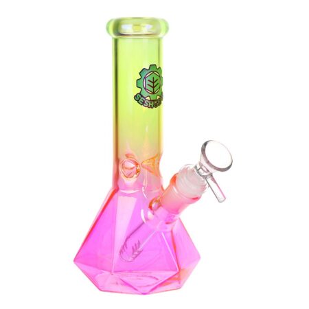 SeshGear Diamond Base Beaker Ombre Glass Water Pipe | 7.75″ | 14mm F