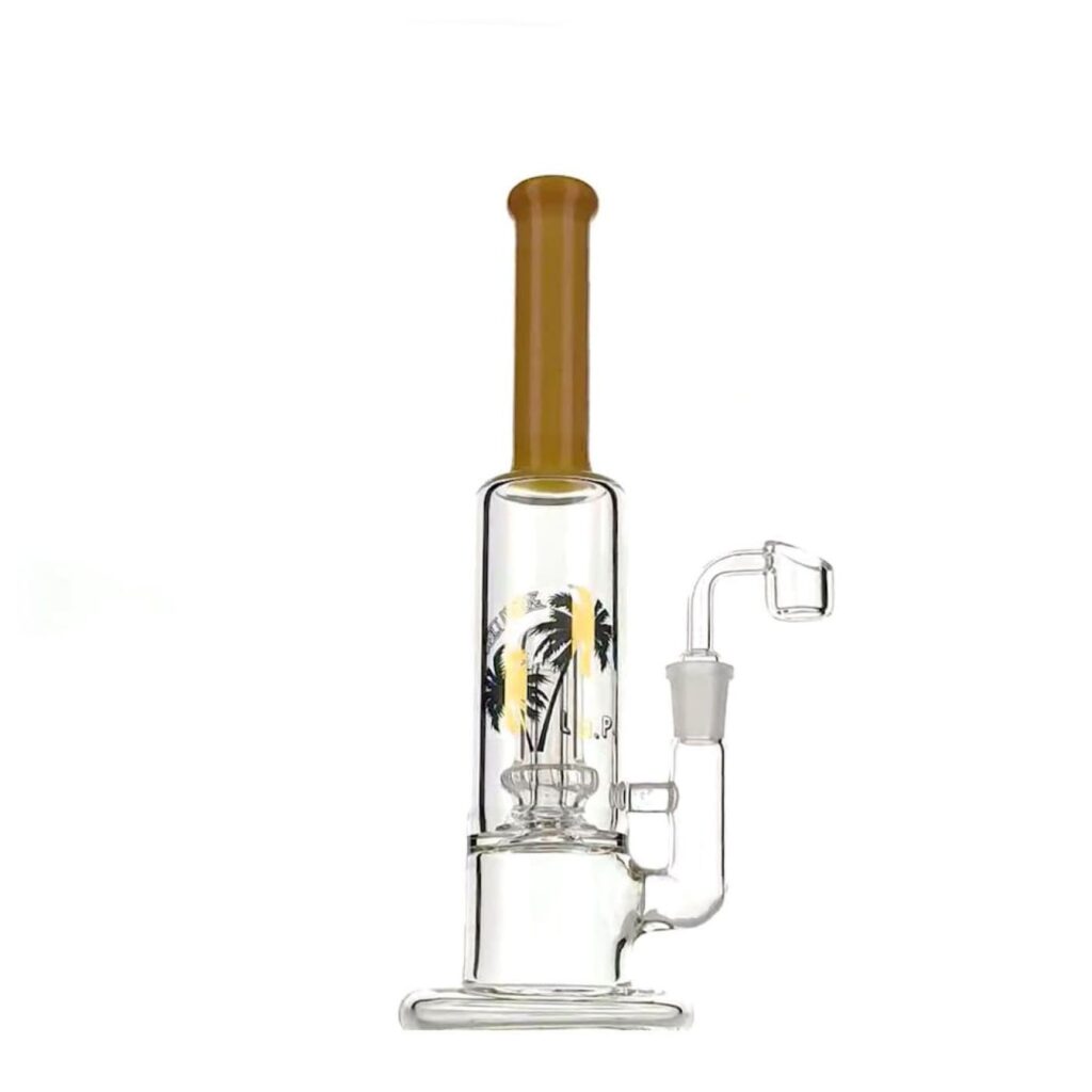 LA Pipes Fire Cut Showerhead Dab Rig – 10″ Layered Tube