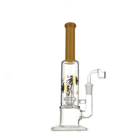 LA Pipes Fire Cut Showerhead Dab Rig - 10" Layered Tube