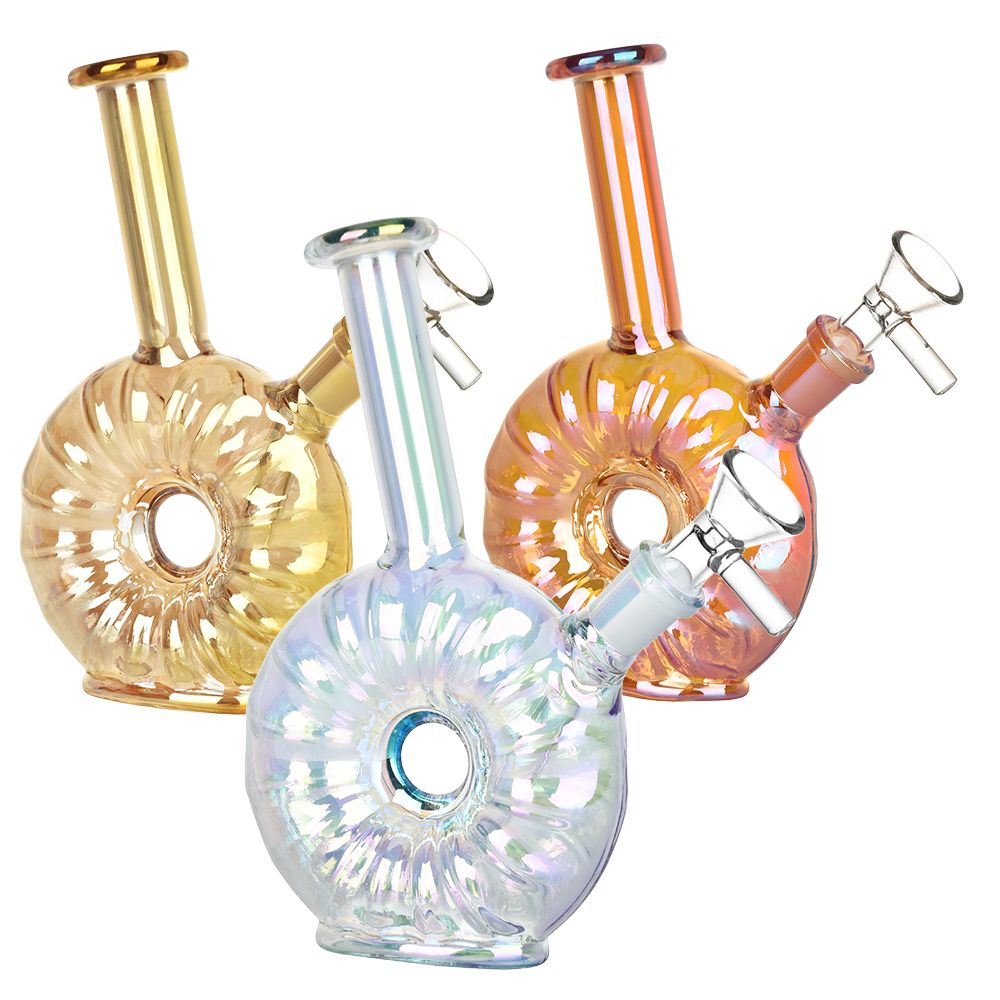 Electroplated Donut Glass Water Pipe – 6.75″ / 14mm F