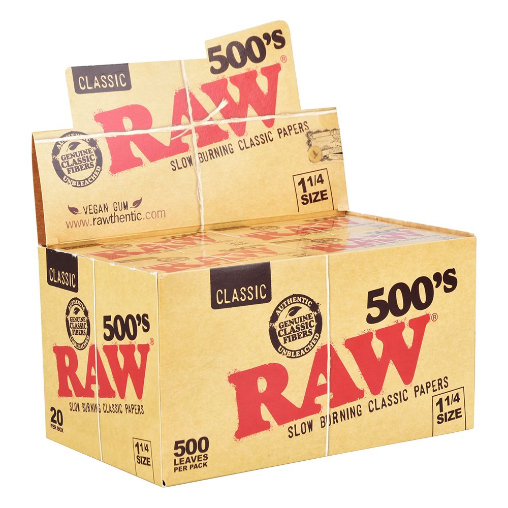 RAW Classic Creaseless 500’s Papers – 500pc / 1 1/4″ 20pk