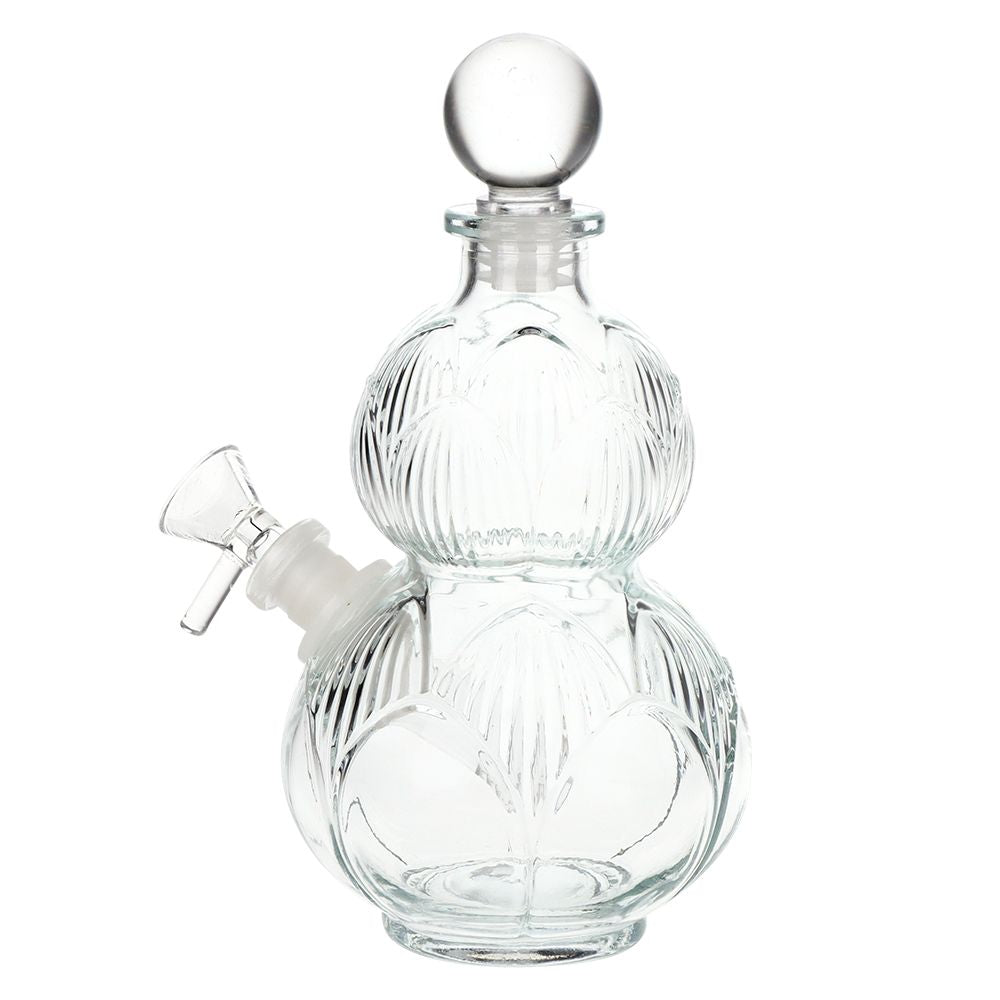 SeshGear Clear Vintage Gourd Glass Water Pipe – 8″ / 14mm F / Clear
