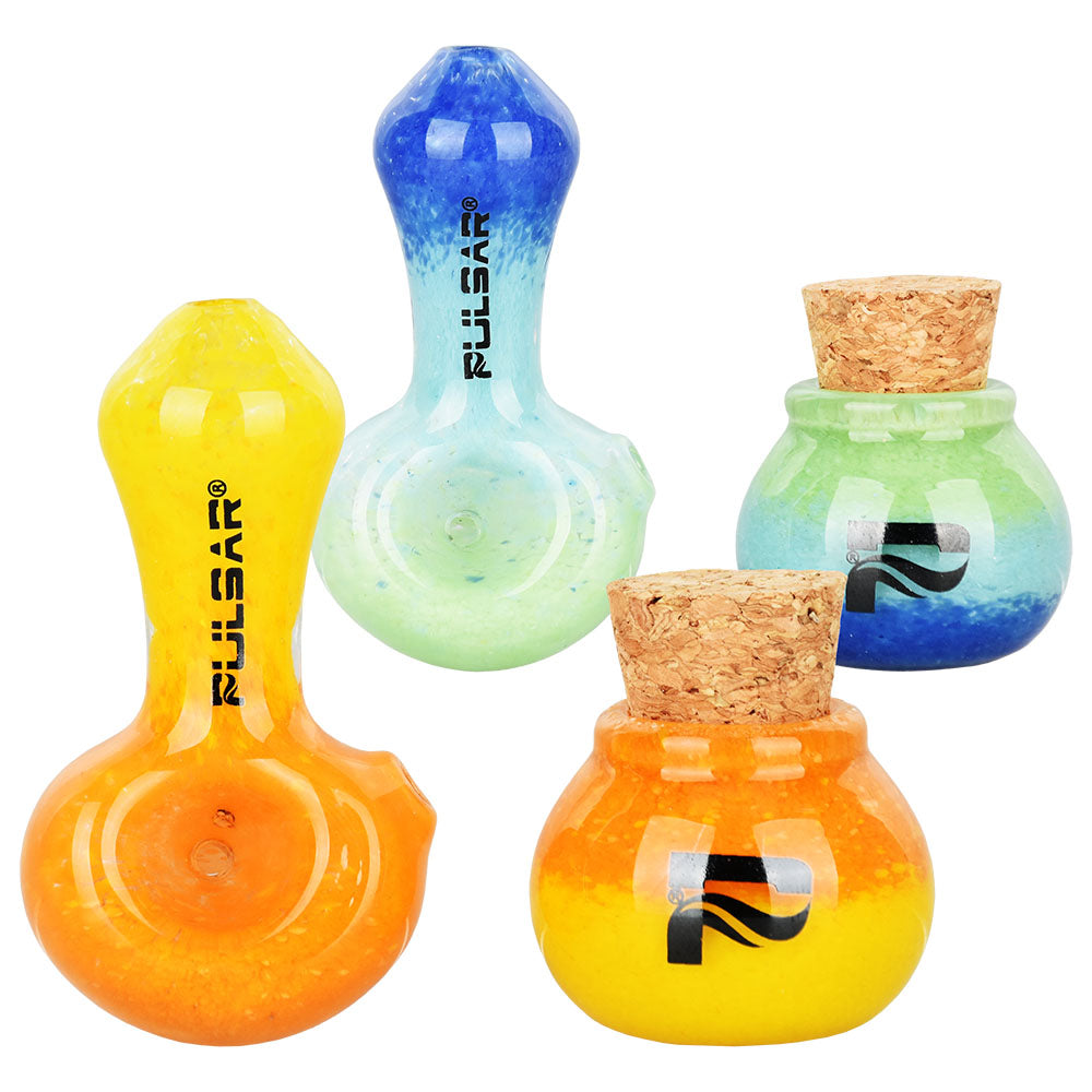 Pulsar Puff & Stash Glass Spoon Pipe & Jar | 2.5″