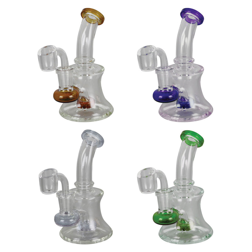 Mini Hour Glass Oil Rig – 5.25″ / 14mm F / Colors Vary