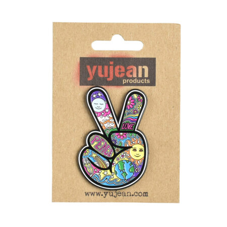 Dan Morris Peace Fingers Enamel Pin - 2"x1.3"