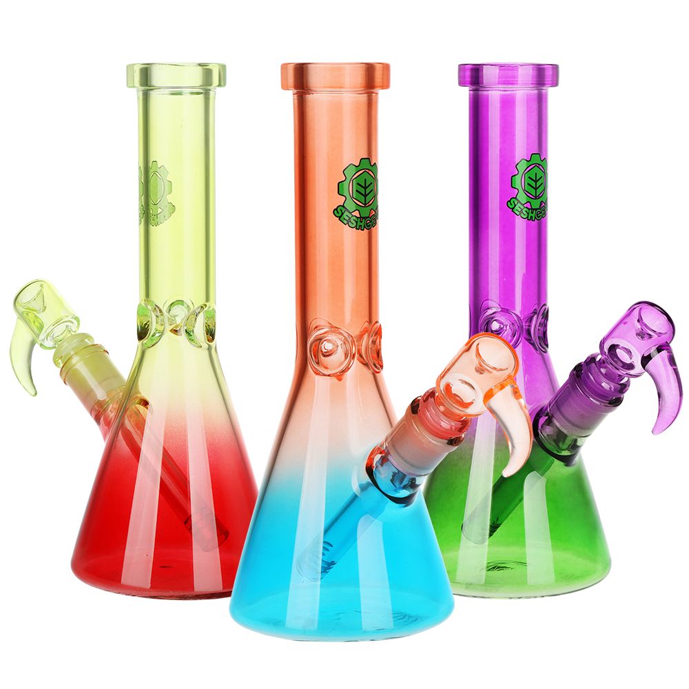 SeshGear Straight Neck Ombre Beaker Glass Water Pipe – 10″ / 1