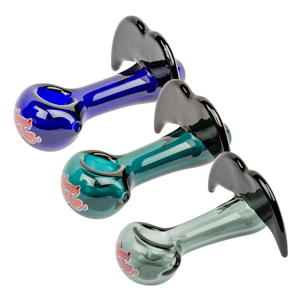 Cheech & Chong Glass Moustache Ride Spoon Pipe | 4″