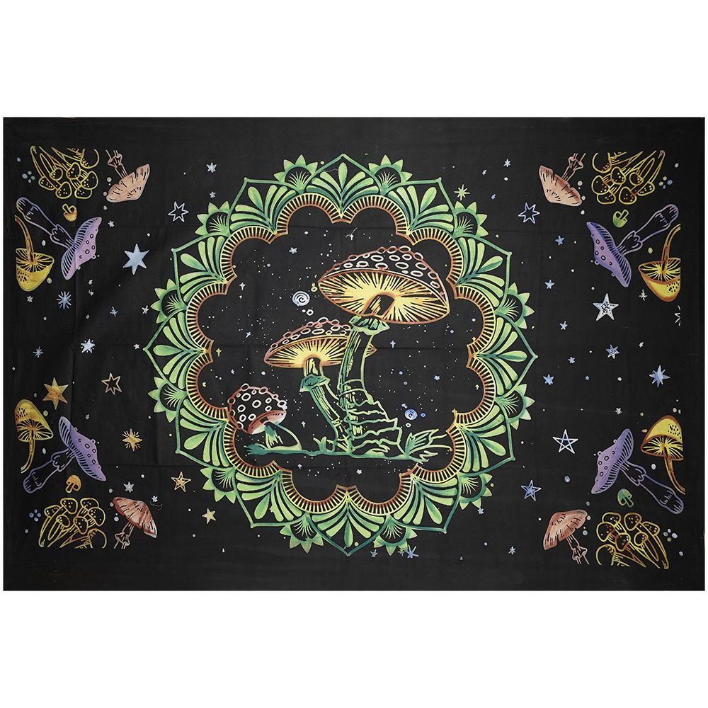 ThreadHeads Mushroom Mandala Tapestry – 55″x83″