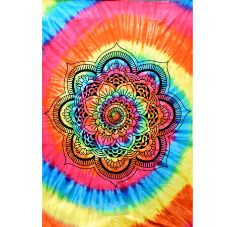 ThreadHeads Tie-Dye Decorative Lotus Tapestry
