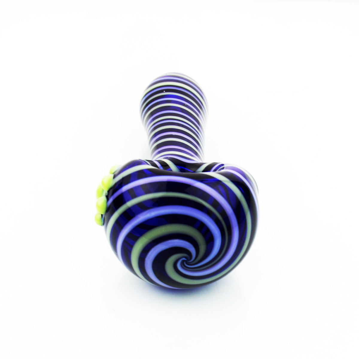 Artisan Blue Tube Hand Pipe with Spiral Design - Image 2