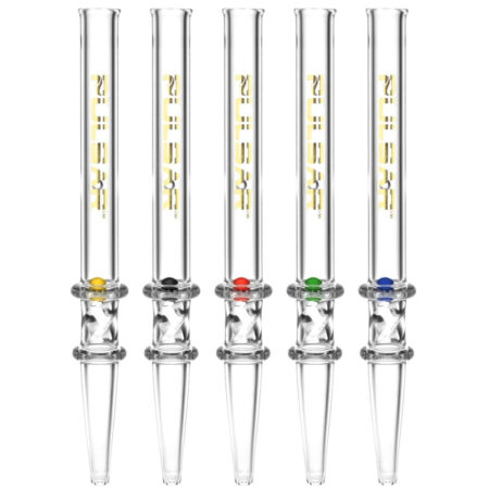 Vortex Twist Quartz Dab Straw With Spin Pearl Beads