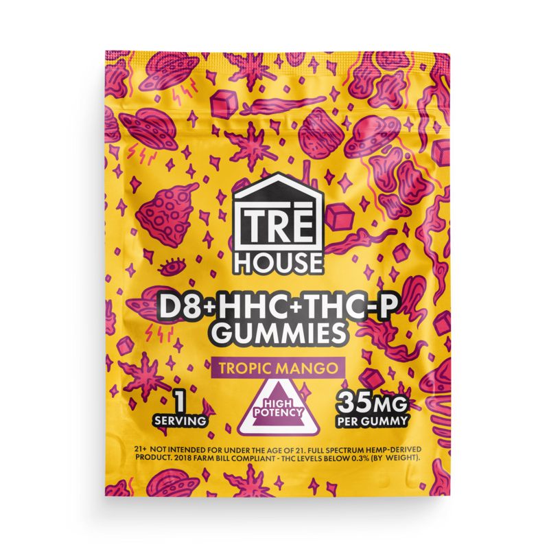 Sample – Gummies – Delta 8 w/ HHC & THC-P – Tropic Mango – 1ct