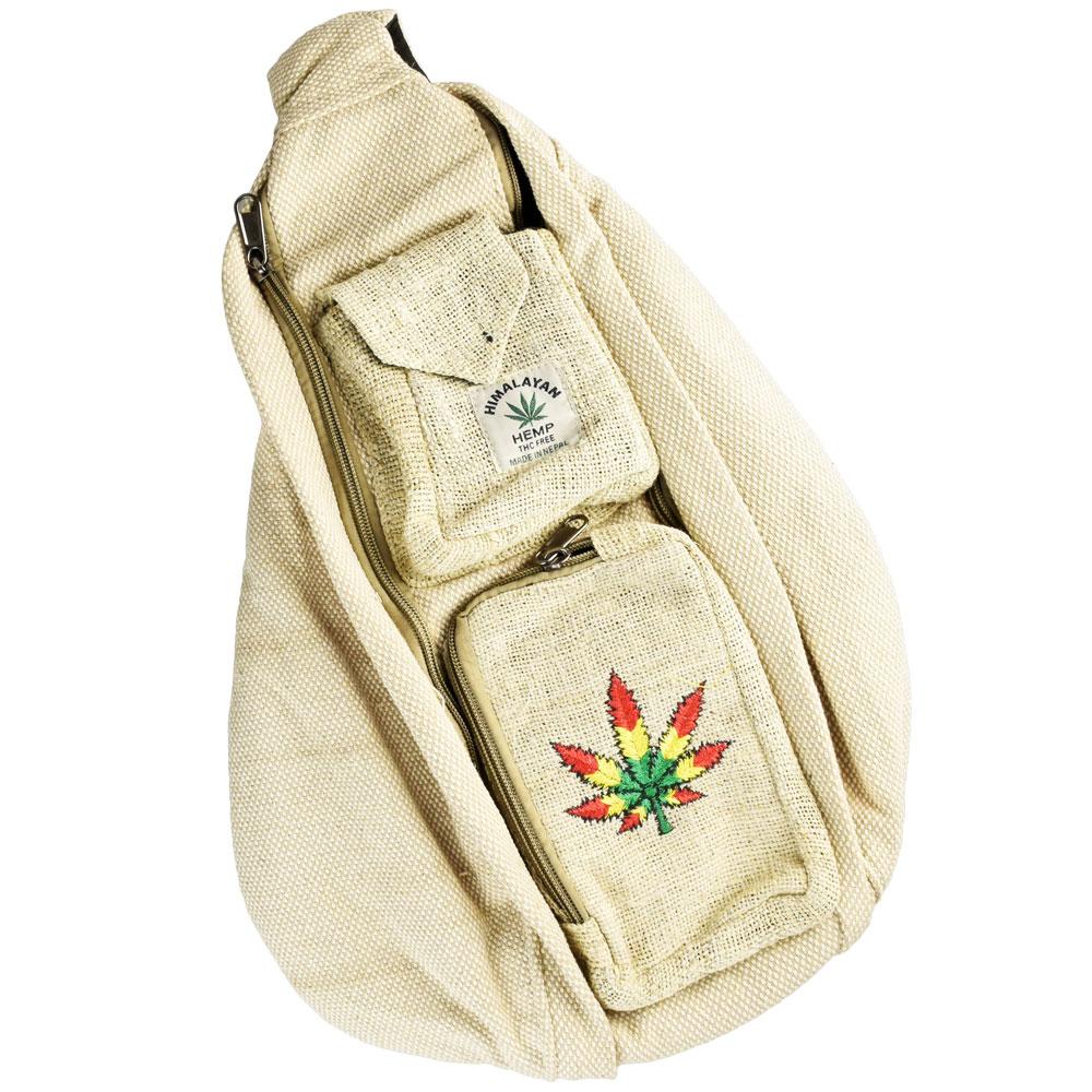 ThreadHeads Hemp Rasta Leaf Sling Pack
