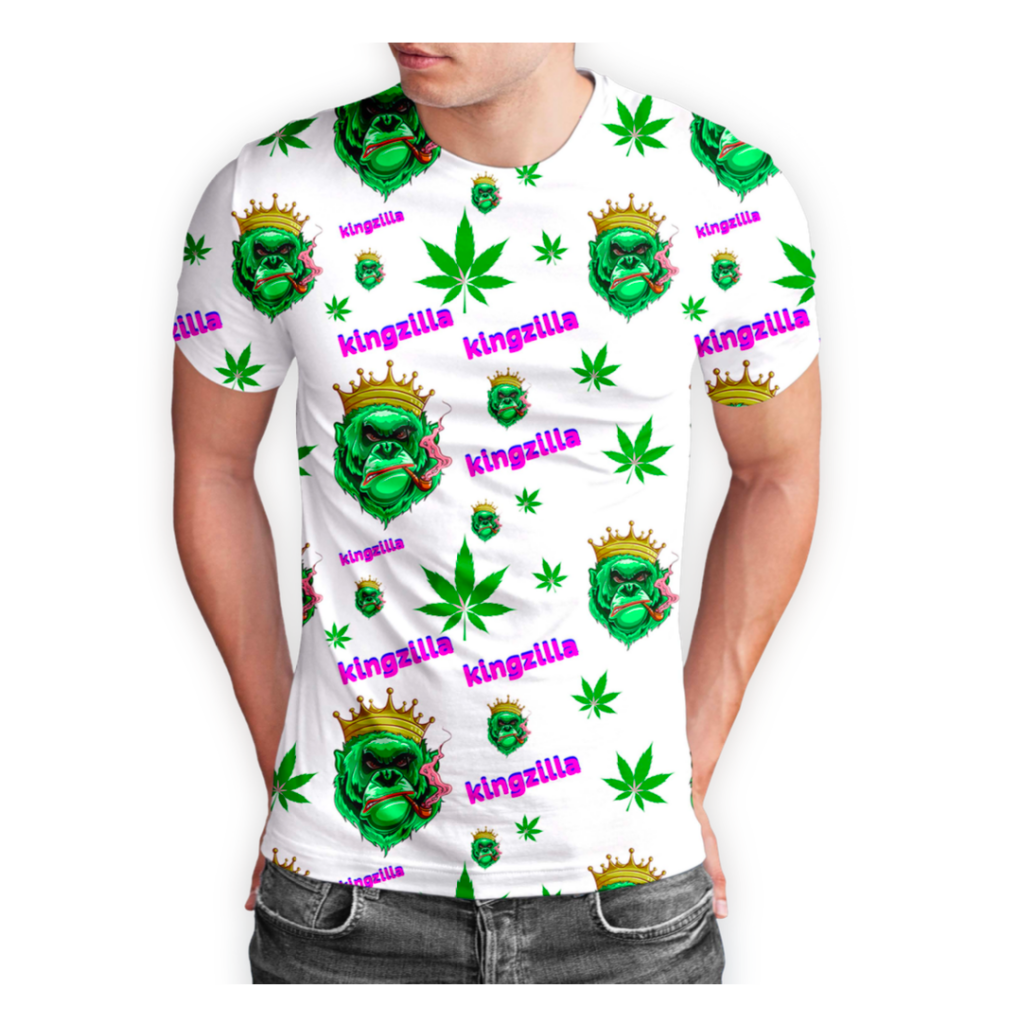 White Leaf Design Short Sleeve T-Shirt 5-Pack