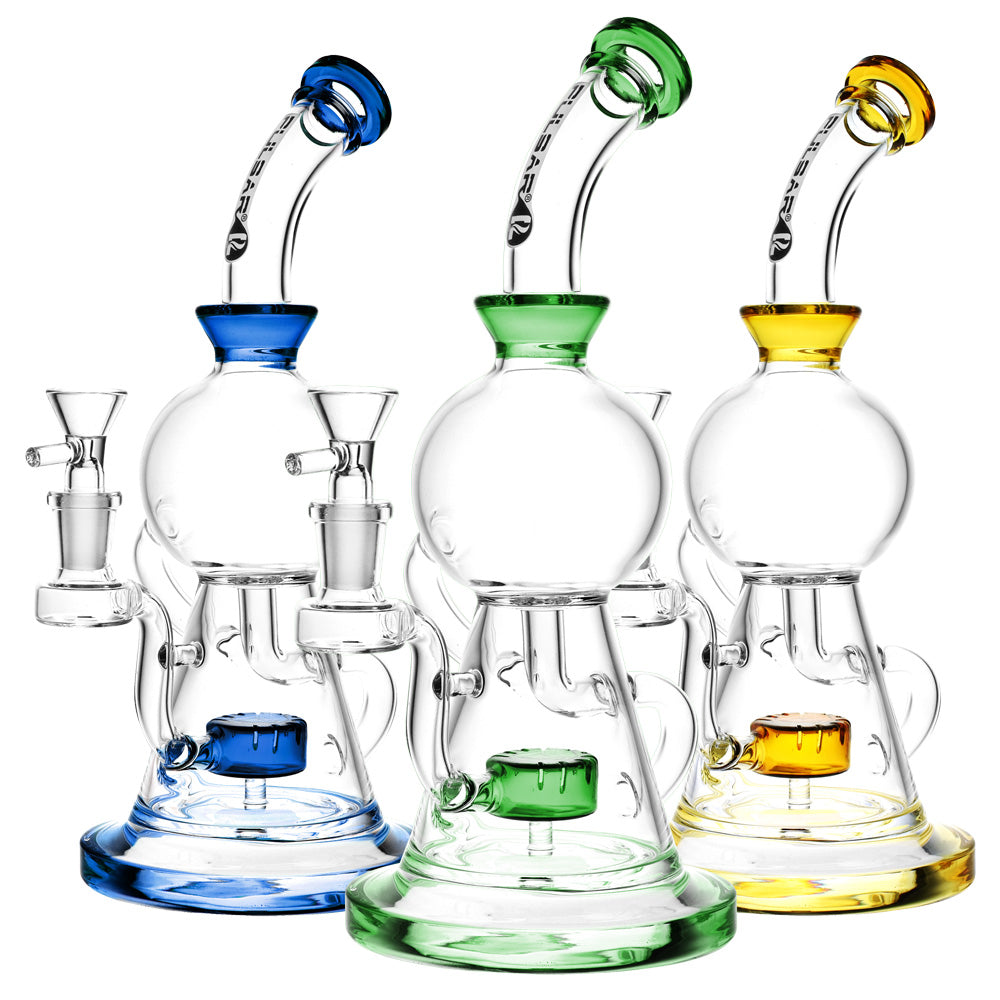 Pulsar Curves Recycler Water Pipe – 10.75″/14mm F/Colors Vary