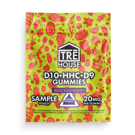 Sample – Free – Gummies – Delta 10 w/ HHC & Delta 9 – Blue Raspberry – 1ct