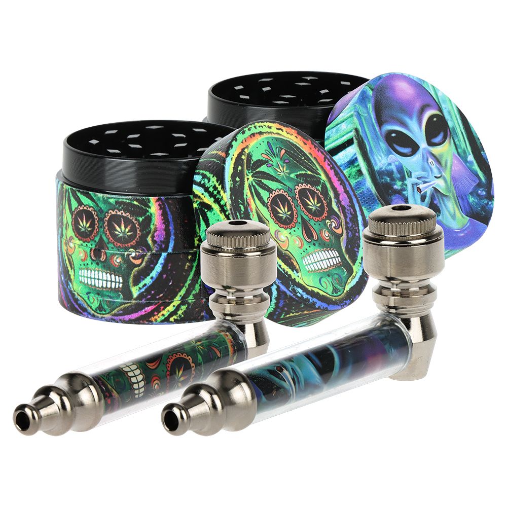 Neo-Psych Pipe & Grinder Boxed Set – 3.25″ / Designs Vary