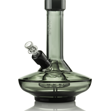 GRAV® Small Wide Base Water Pipe in Smoke with Black Accents