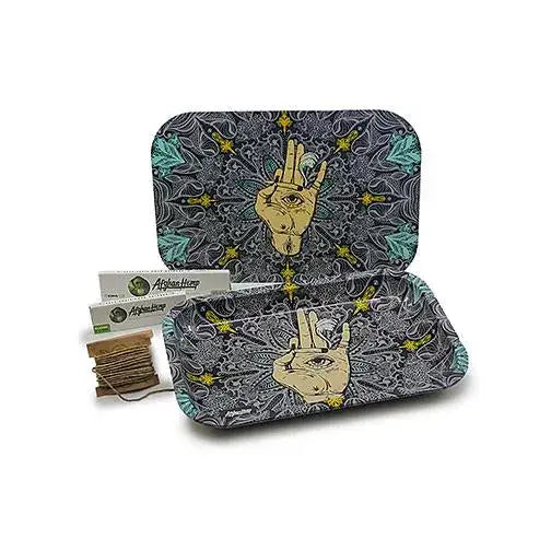 Afghan Hemp Metal Tray for Rolling and Organization - Image 20